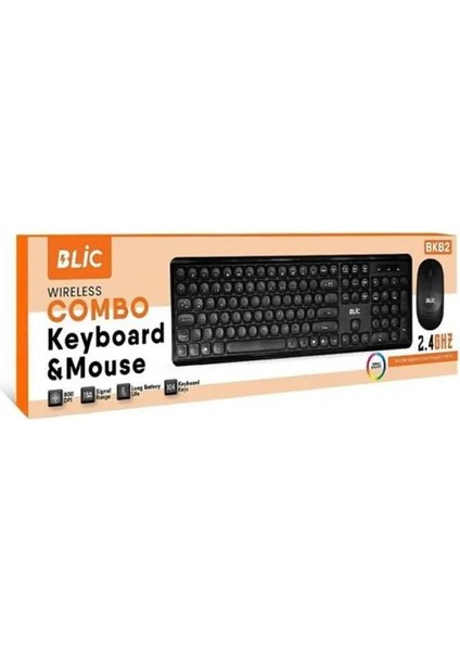 Bkb2 Siyah Türkçe Q Ev Ofis Kullanıma Uygun Kablosuz Klavye Mouse Set