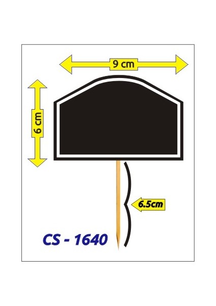 Cys- 1640 Ahşap Batırmalı Pvc Yaz-Sil Siyah Reyon Fiyat Etiketi 6X9CM.10'LU Pk.