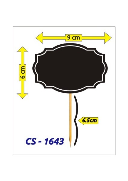 Cys - 1643 Ahşap Çubuklu Pvc Yaz-Sil Siyah Reyon Fiyat Etiketi 6X9CM.10'LU Pk.