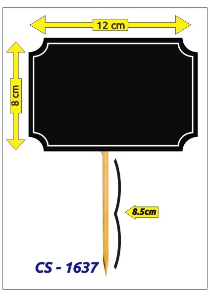 CYS-1637 Ahşap Saplamalı Pvc Yaz Sil Reyon Fiyat Etiketi 8X12 cm 10'lu Paket