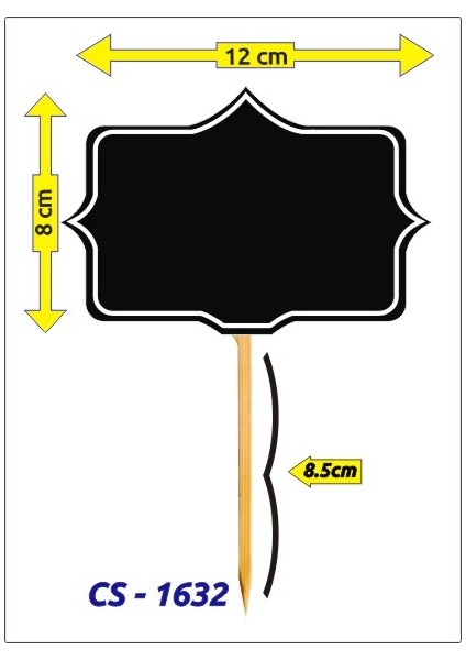 CYS-1632 Ahşap Saplamalı Pvc Yaz Sil Reyon Fiyat Etiketi 8X12 cm 10'lu Paket