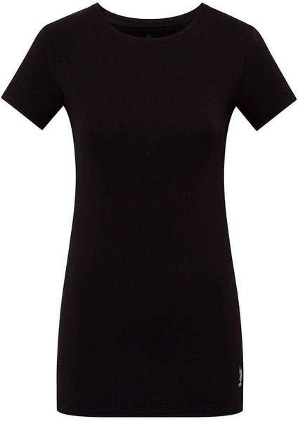 66002 Kadın Modal Kısa Kollu Yuvarlak Yaka T-Shirt-Siyah fiyatları