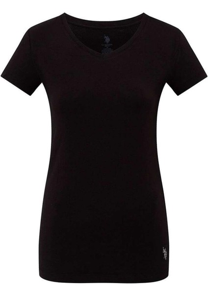 66004 Kadın Modal Kısa Kollu V Yaka T-Shirt-Siyah fiyatları