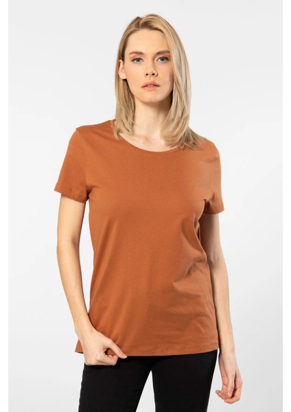 WT-Shirt London Kadın Kısa Kollu Bisiklet Yaka Basic T-Shirt-Tarcin modelleri