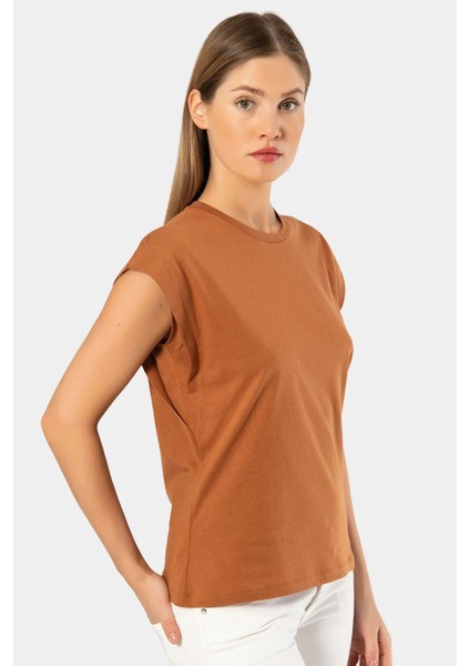 3401 Kadın Vatka Görünümlü T-Shirt-Tarcın