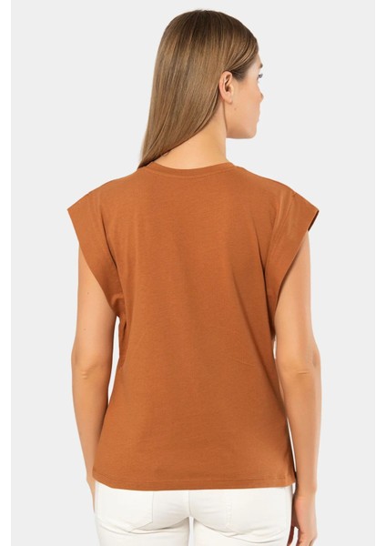 3401 Kadın Vatka Görünümlü T-Shirt-Tarcın