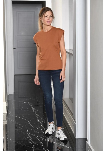 3401 Kadın Vatka Görünümlü T-Shirt-Tarcın