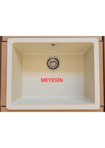 Tezgah Altı Krem Granit Mutfak Evyesi 43 x 55 cm