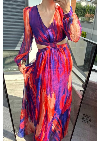 Şifon Pencerli Elbise