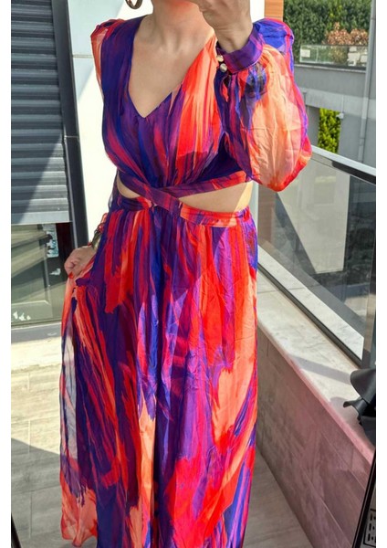 Şifon Pencerli Elbise modelleri