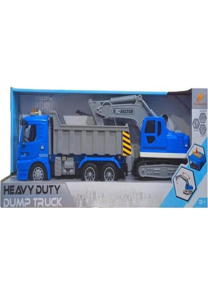 Kutulu Pilli Işıklı Sesli Kamyon ve Excavator PY8810B