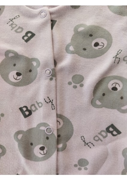 Lila Sevimli Ayı Desenli Ribanalı Çıtçıtlı Tulum fiyatları