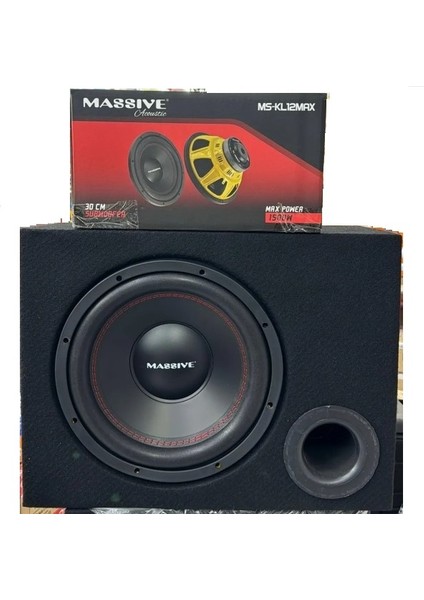 MS-KL12MAX Kabinli 30 cm Subwoofer Bas Bufır 1500WAT-400W Rms Maximum Power