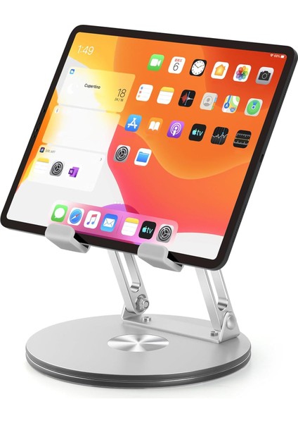 12 İnç Alüminyum iPad Standı Yüksekliği Ayarlanabilir 360° Dönebilen Dizüstü Bilgisayar Standı