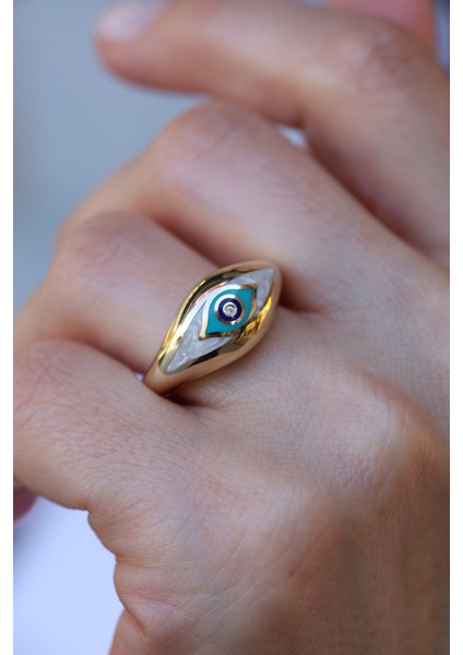 14 Ayar Altın Cetaş Fortuna Serisi Nazarlık Detaylı Yüzük fiyatları