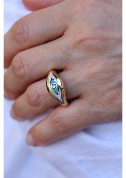 14 Ayar Altın Cetaş Fortuna Serisi Nazarlık Detaylı Yüzük fırsatları