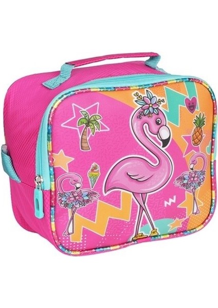 Simli Flamingo Desenli Termal Beslenme Çantası
