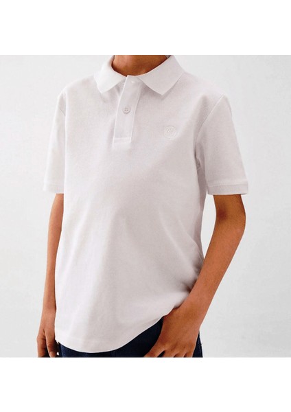 Erkek Çocuk Polo T-Shirt Beyaz Düz modelleri
