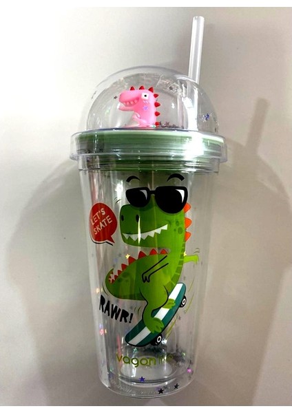 Bardak Pipetli Dinazor 450ML VGN-042