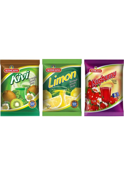 Kivi Limon Kuşburnu 250 gr İçecek Tozu 3'lü Paket