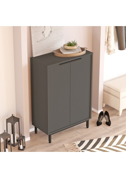 Sleek 72 cm Ayakkabılık Metal Ayaklı 5 Raflı Antrasit Sk1-An fiyatları