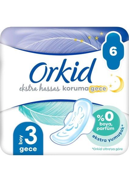 Extra Hassas Koruma Gece Hijyenik Ped 6'li