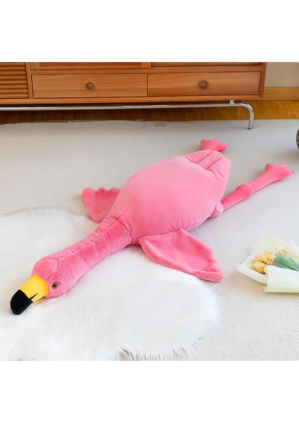 Ithal Kumaş Soft Yumuşak Dokulu Flamingo Peluş Oyuncak Yastık Oyun & Uyku Arkadaşı Büyük Boy 60 Cm.