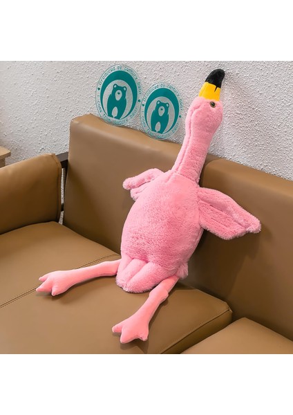 Ithal Kumaş Soft Yumuşak Dokulu Flamingo Peluş Oyuncak Yastık Oyun & Uyku Arkadaşı Büyük Boy 60 Cm.