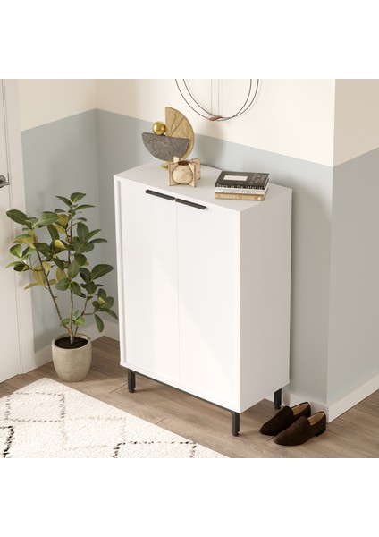 Sleek 72 cm Ayakkabılık Metal Ayaklı 5 Raflı Beyaz Sk1-W fiyatları