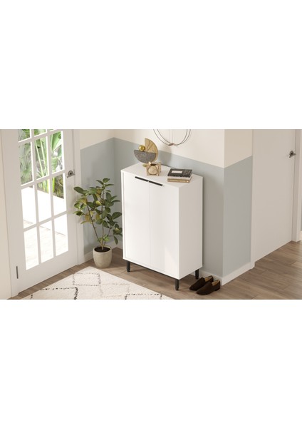 Sleek 72 cm Ayakkabılık Metal Ayaklı 5 Raflı Beyaz Sk1-W modelleri