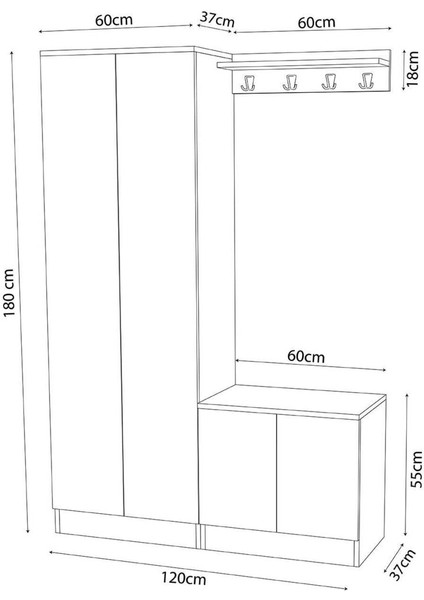 Suntalam P5020 Sofia Portmanto Üçlü Antrasit-Sepet Klasik Klasik 37 cm 120 cm 2 Garantisiz Gri 180