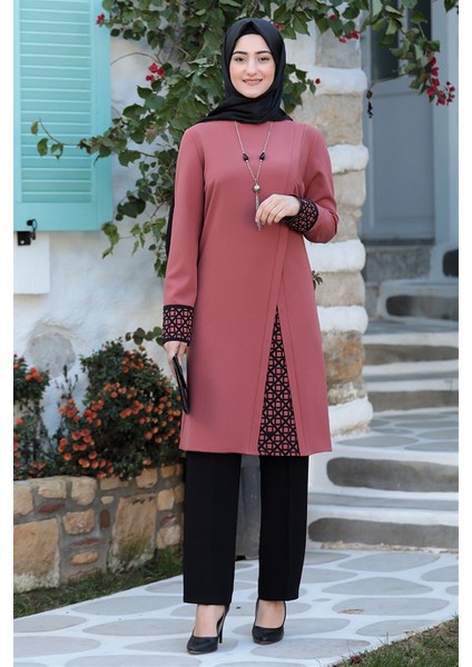 Tesettür Takım Nilda Takım Krep Kumaş Büyük Beden Tesettür Abiye Elbise Tesettür Takım