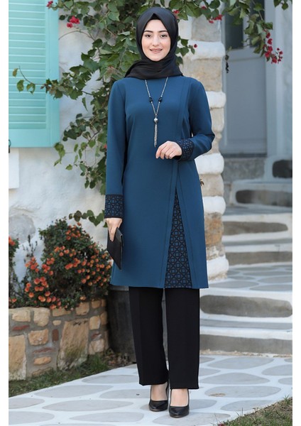 Tesettür Takım Nilda Takım Krep Kumaş Büyük Beden Tesettür Abiye Elbise Tesettür Takım