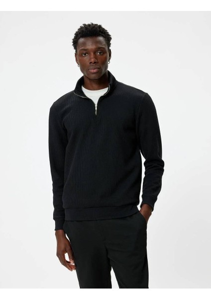 5WAM70041MK Koton Erkek Sweat Siyah fırsatları