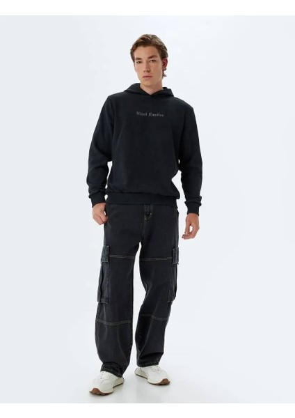 5WAM70009MK Koton Erkek Sweat Siyah