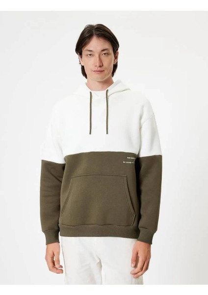 Kanguru Cepli Basic Şardonlu Pamuklu Oversize Kapşonlu Sweatshirt