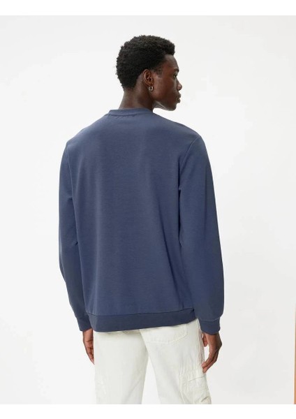5WAM70094MK Koton Erkek Sweat Lacivert fırsatları
