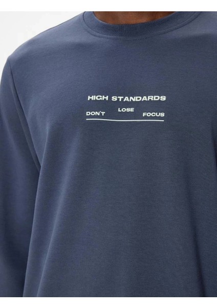 5WAM70094MK Koton Erkek Sweat Lacivert indirimleri