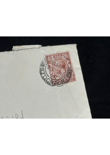 Ingiltere'den 1928 Yılında Postalanmış Zarf King George V Three Half Pence Pullu fiyatları