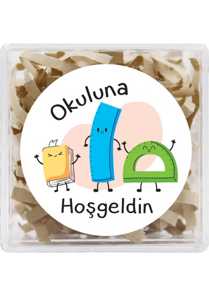 Okuluna Hoşgeldin Baskılı Yapışkanlı Etiket 4 cm 24 Adet Model: 2
