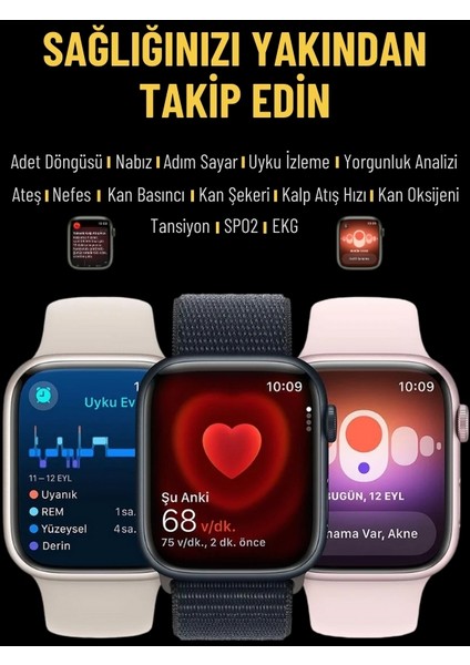 Watch 9 Promax Rose Gold 2GB Hafızalı Amoled Ekranlı Sesli Görüşmeli  Android Akıllı Saat ChatGPT, Uygulama Mağazası, Spor Takibi, Gps, Android İos iPhone Huawei Uyumlu HW69 PROMAX