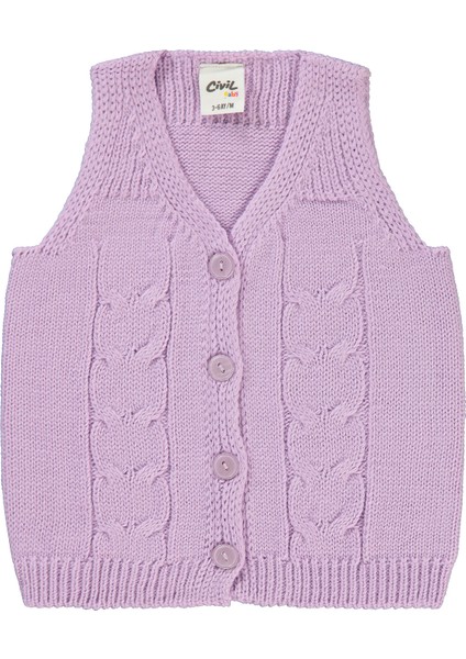 Bebek Triko Yelek 3-18 Ay Lila