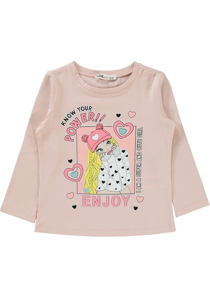 Civil Girls Kız Çocuk Sweatshirt 2-5 Yaş Açık Pudra