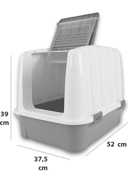 Lüks Kapalı Kedi Tuvaleti, Filtreli ve Kürek Hediyeli, 52x37,5x39 cm - VN11003 indirimleri