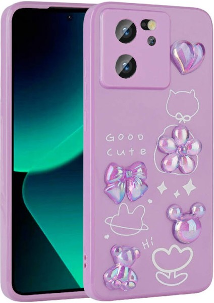 Xiaomi Mi 13T Pro Kılıf Kabartma Figürlü Parlak Zore Toys Silikon Kapak