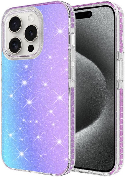 iPhone 15 Pro Kılıf Parlak Çift Renk Geçişli Velle Kapak
