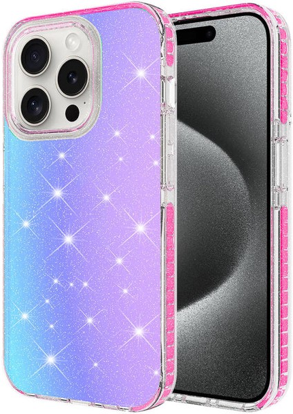 iPhone 15 Pro Kılıf Parlak Çift Renk Geçişli Velle Kapak