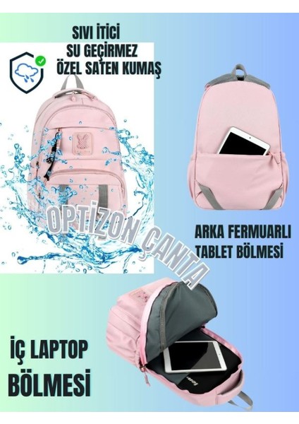 Pembe Renk Tokalı Okul Çantası ve Batman Suluk 2'li Kırtasiye Seti, Su Geçirmez Çanta modelleri
