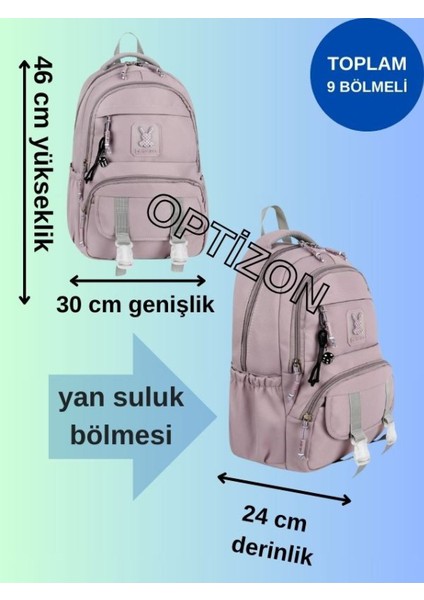 Pudra Renk Tokalı Okul Çantası ve Carspeed Araba Suluk 2'li Kırtasiye Seti, Su Geçirmez Çanta fırsatları