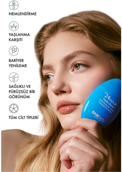 Yenileyici, Bariyer Onarıcı Seramid Peptit 5d Hyaluronik Asit 24 Saat Nemlendirici Yüz Kremi 50 ml